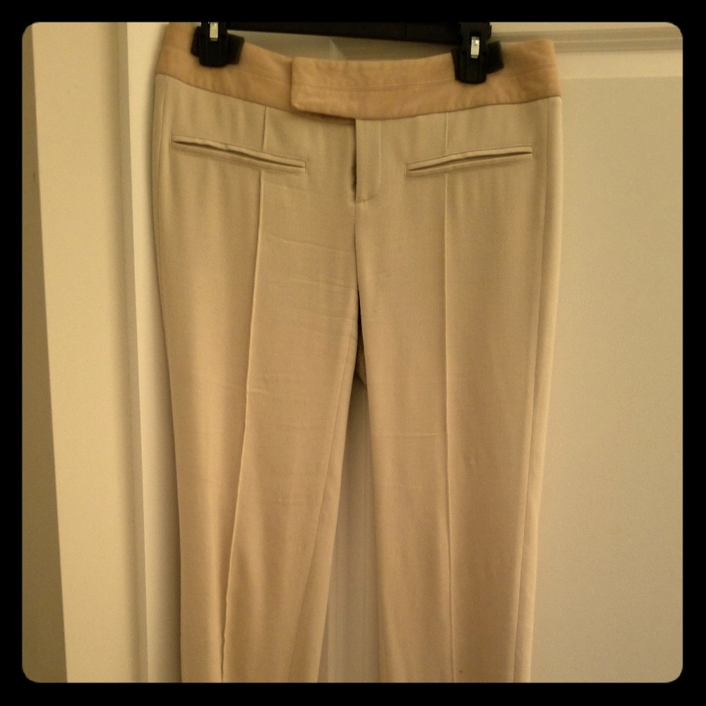 Leather-trim pants